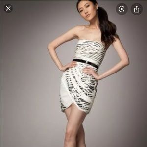 ELIZABETH & JAMES STRAPLESS DRESS WITH LEATHER BELT